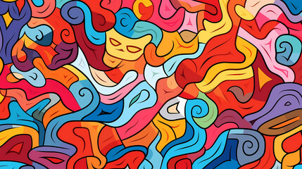 Obraz premium Abstract seamless doodle background, artistic backdrop