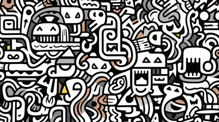 Abstract seamless doodle background, artistic backdrop