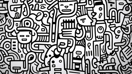 Obraz premium Abstract seamless doodle background, artistic backdrop