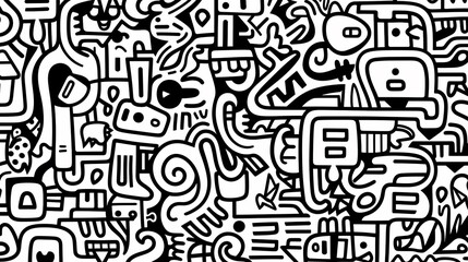 Abstract seamless doodle background, artistic backdrop