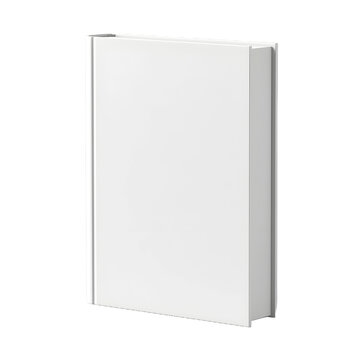 Mockup of the closed white book on PNG. 