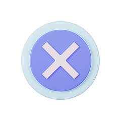 X UI 3d icon render high quality and transparent background