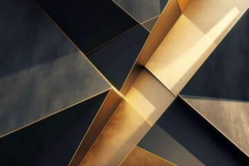 Close Up of Gold and Black Wall, Detailed Texture of Elegant Interior Design - obrazy, fototapety, plakaty