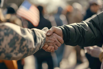 Group of people expressing gratitude to veterans