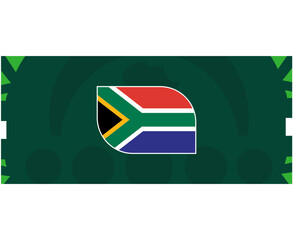 South Africa Emblem Flag African Nations 2023 Teams Countries African Football Symbol Logo Design Vector Illustration