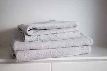 stack of clean towels in a hotel