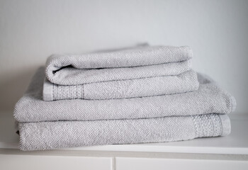 stack of clean towels in a hotel