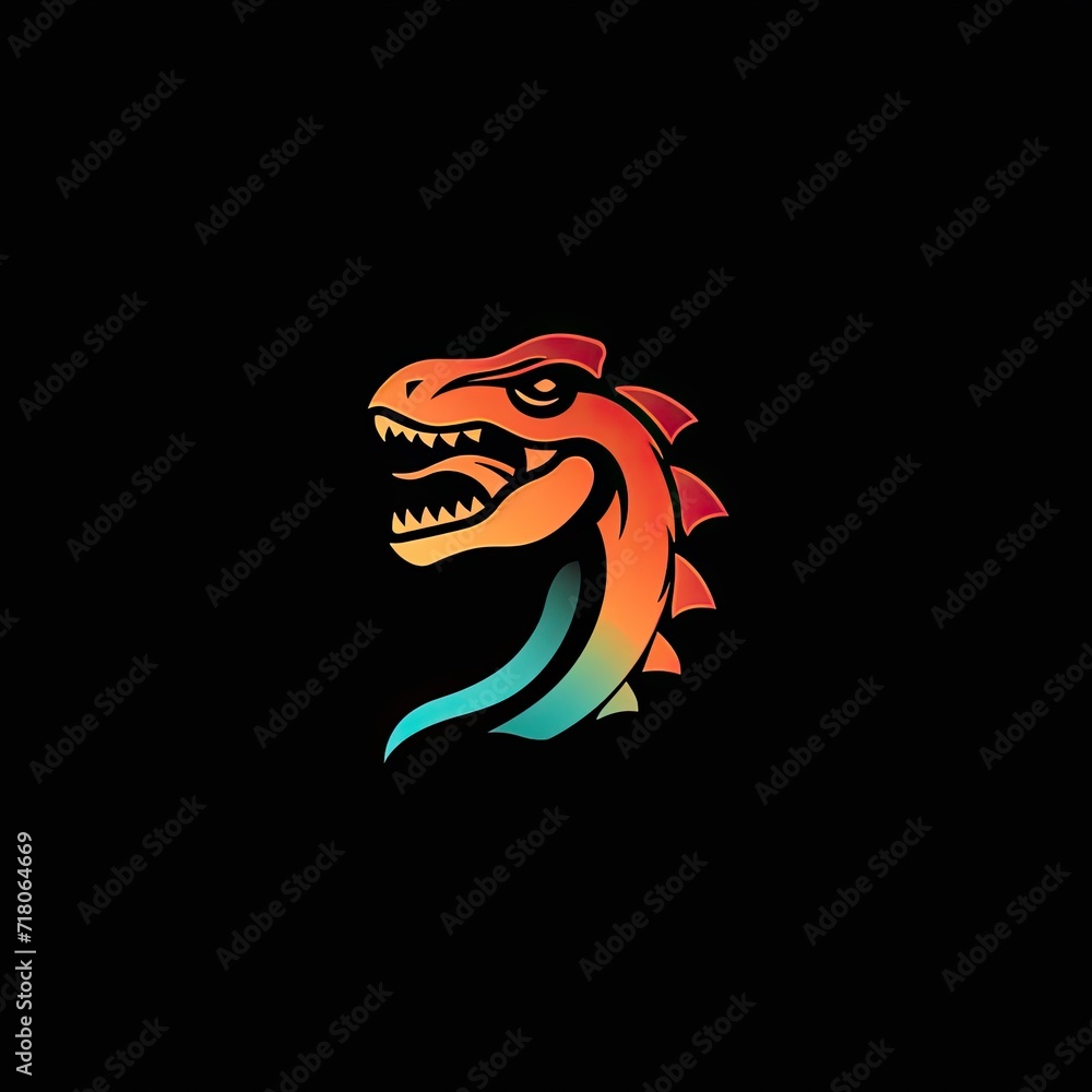Poster dinosaur animal colorful symbol artwork object generative ai
