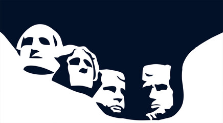 silhouette of the heads of the presidents united states of america, vector illustration.