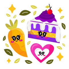 Purple Cake Vector
