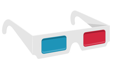 3d paper glasses stock vector illustration