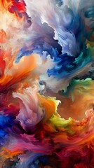 Vibrant Abstract Painting Bursting With
