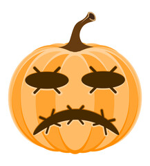 horrible pumpkin halloween stock vector illustration
