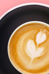 Italian espresso coffee drink with warmed milk