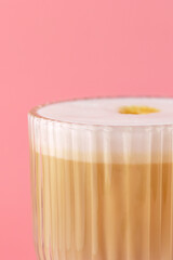 Italian espresso coffee drink with warmed milk