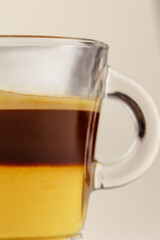 coffee on a cup on a colored background