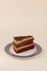 chocolate dessert on a colored background