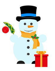 christmas snowman stock vector illustration