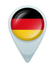 Location pin with flag of Germany. Vector and PNG on transparent background.