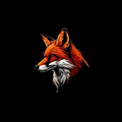 Obraz premium Fox Animal Colorful Illustration Art Figure Generative AI
