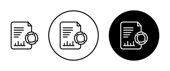 Report line icon set. Document file paper symbol in black and blue color. - obrazy, fototapety, plakaty