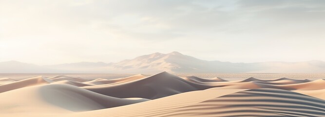 Fototapeta na wymiar The barren desert landscape is light brown in color. generative AI
