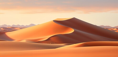 Fototapeta na wymiar A beautiful expanse of light brown desert. generative AI