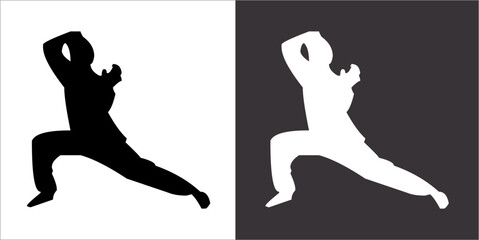 IIlustration Vector graphics of Tai-Chi Silhouette icon