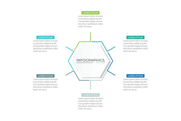 Vector infographic design template with 6 options or steps