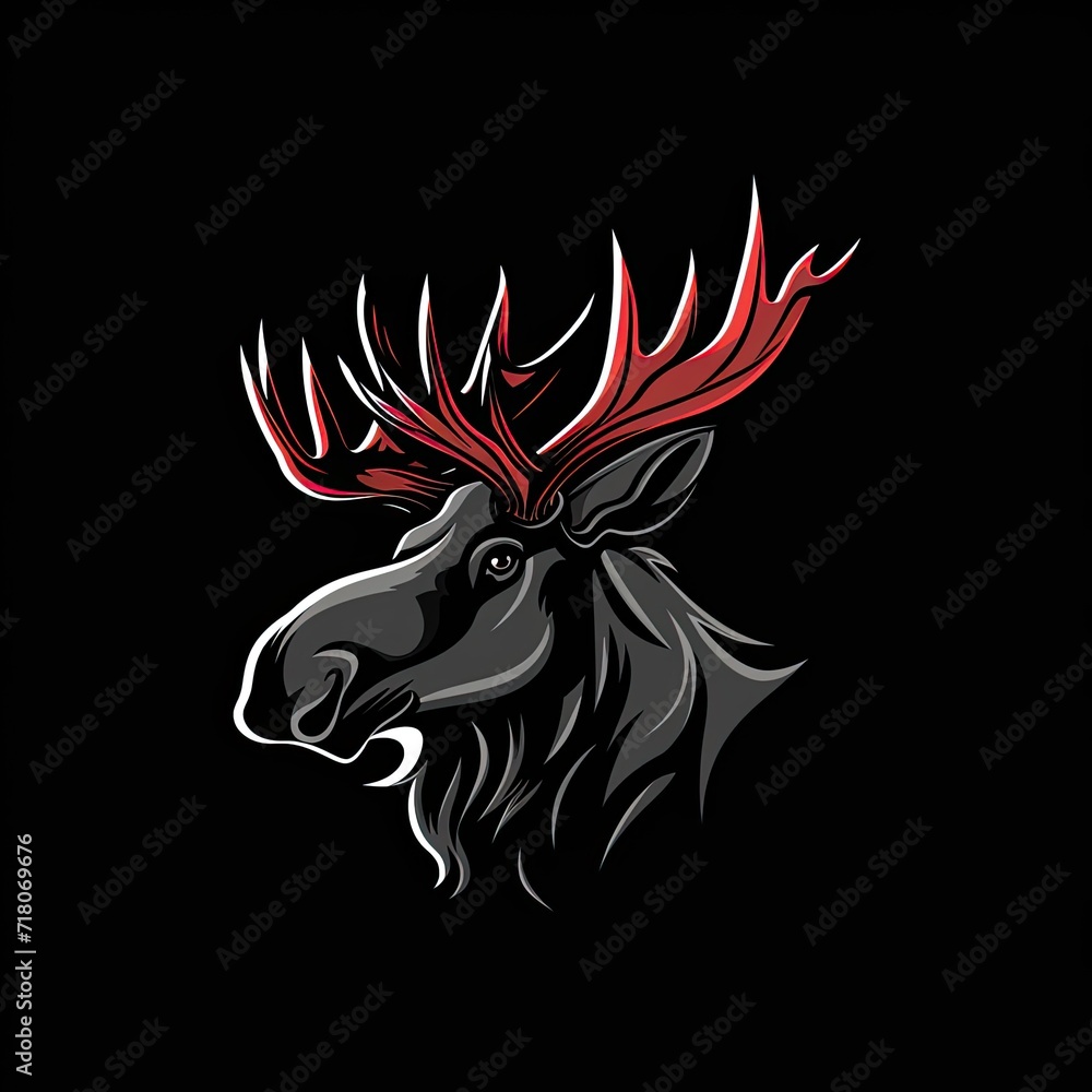 Aufkleber moose animal colorful symbol art object generative ai