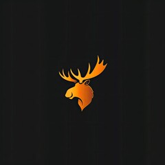 Moose Animal Colorful Logo Flat Object Generative AI