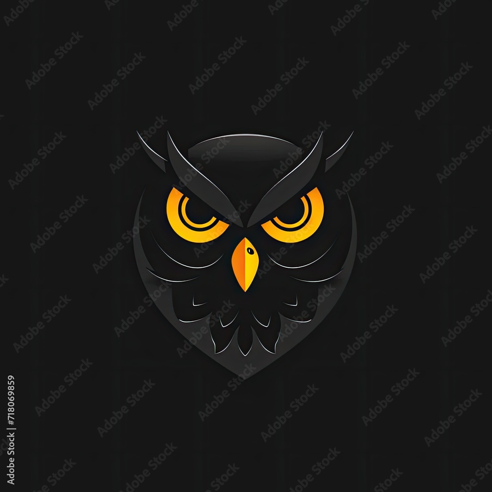 Poster owl animal colorful design art object generative ai