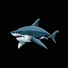 Fototapeta premium Shark Animal Colorful Illustration Flat Icon Generative AI
