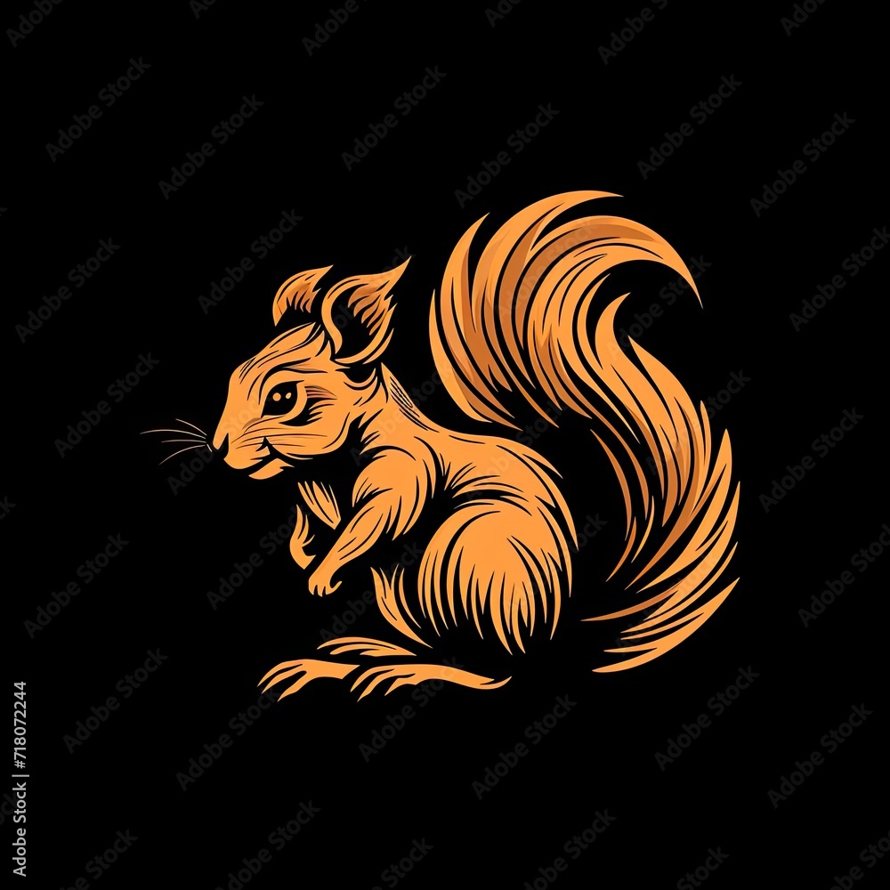 Poster squirrel animal colorful design artwork object generative ai