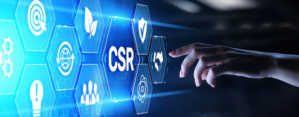 CSR Corporate social responsibility business finance concept.