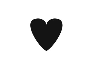 Black heart on white background.Heart shaped Heart.