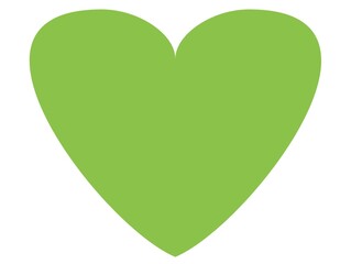 Green heart shape white background.