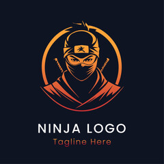 ninja logo template design vector