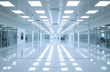 Manufacturing of Semiconductors - Silhouette Lighting Unveils Expansive Spaces of Technology and Precision