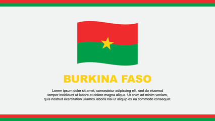 Burkina Faso Flag Abstract Background Design Template. Burkina Faso Independence Day Banner Social Media Vector Illustration. Burkina Faso Design