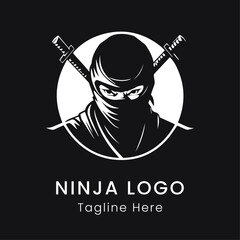 ninja logo template design vector