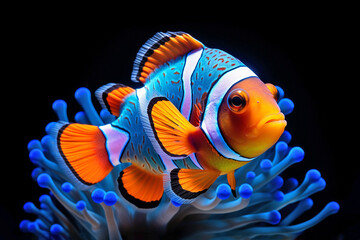 Nemo fish on an anemone underwater reef in the tropical ocean - obrazy, fototapety, plakaty