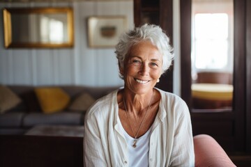 Portrait of a senior woman smiling at home