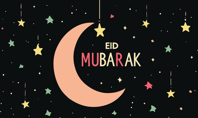 illustration of a Eid Mubarak banner , cover isolated background 
