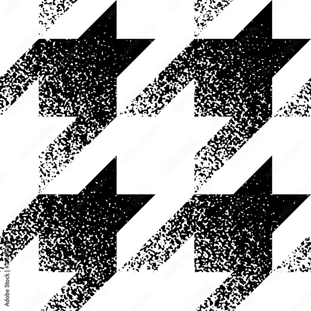 Poster Hounds-tooth grunge pattern. Dissolive effect. Vector seamless pattern