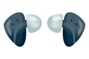 Portable bluetooth wireless mini headphones vector icon. Web icon for mobile and ui design