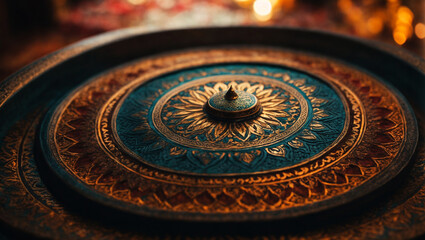 Fototapeta na wymiar islamic ornament, mandala element for celebrating eid ul fitre in mosque background