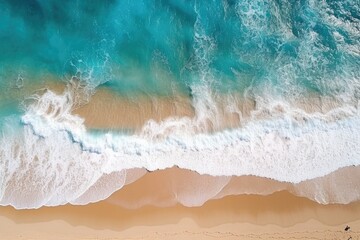 Fototapeta na wymiar Aerial view of a sandy beach shoreline