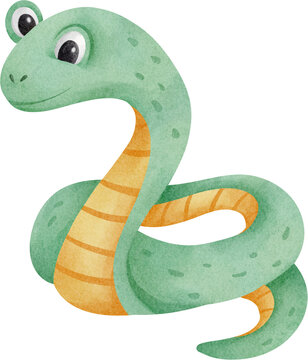 watercolor animal snake