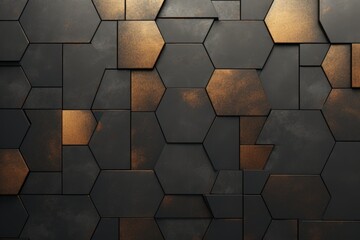 Geometric Hexagonal Pattern on Textured Surface